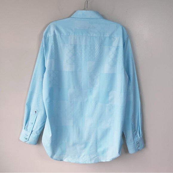 Robert Graham Long Sleeve Button Down Blue Dress Shirt Size L - Picture 5 of 12